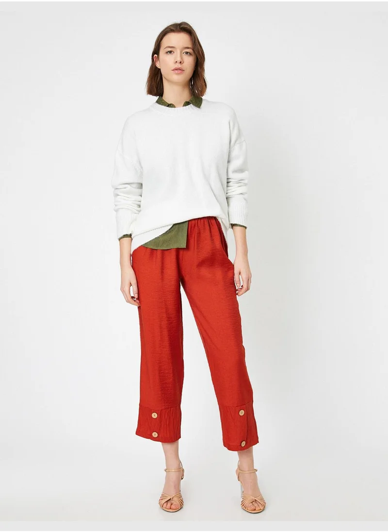 كوتون Leg Detailed Trousers