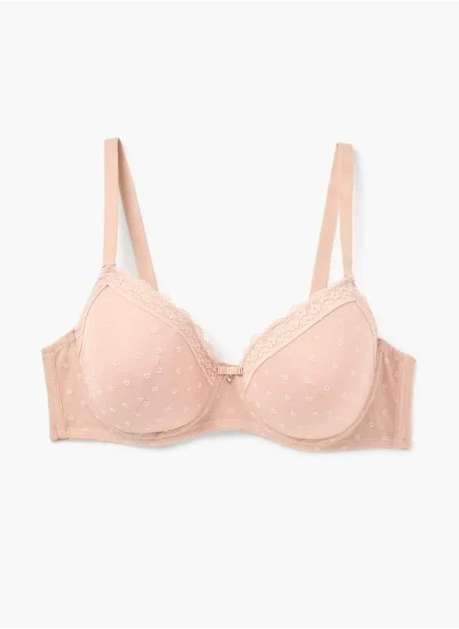 Splash FAV Lace Detail Bra with Hook and Eye Closure