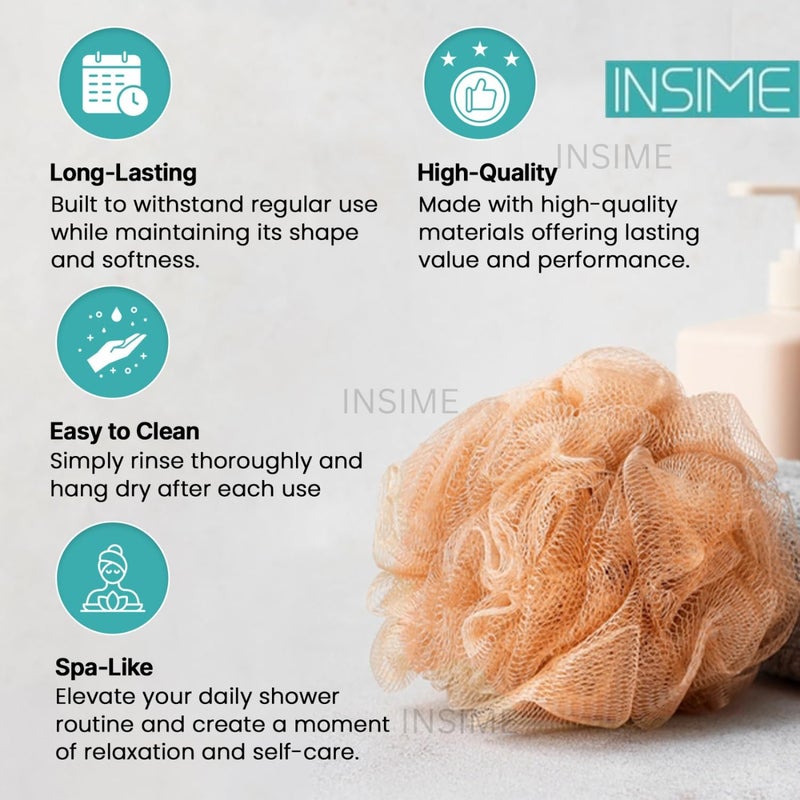INSIME لوفاة الجسم INSIME للاستحمام للنساء والرجال والأطفال (عبوة من 5)|إسفنجة استحمام ناعمة للغاية للاستحمام و لوفاة للنساء والرجال|فرشاة استحمام لغسل الجسم|لوفاة تقشير للاستحمام - 60 جرام - Image 5