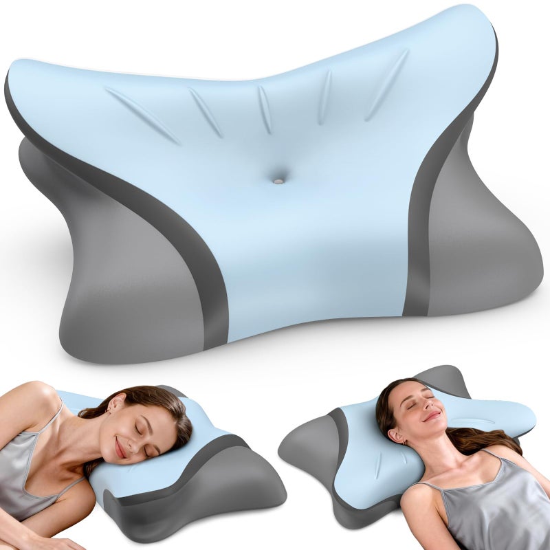HAMYODO Cervical Pillow for Neck Pain Relief, Ergonomic Pillow for Sleeping, Neck Support Bed Pillows, Orthopedic Contour Pillow for Side Back Stomach Sleepers,Neck Support Memory Foam Pillows - Image 1