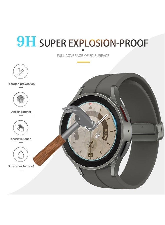 Suoman 4-Pack Screen Protector for Samsung Galaxy Watch 5 Pro 45mm, for Samsung Galaxy Watch 5 Pro Smartwatch 45mm Tempered Glass Screen Protector [ 9H Hardness ] [ Optimized Edition ] - Image 4