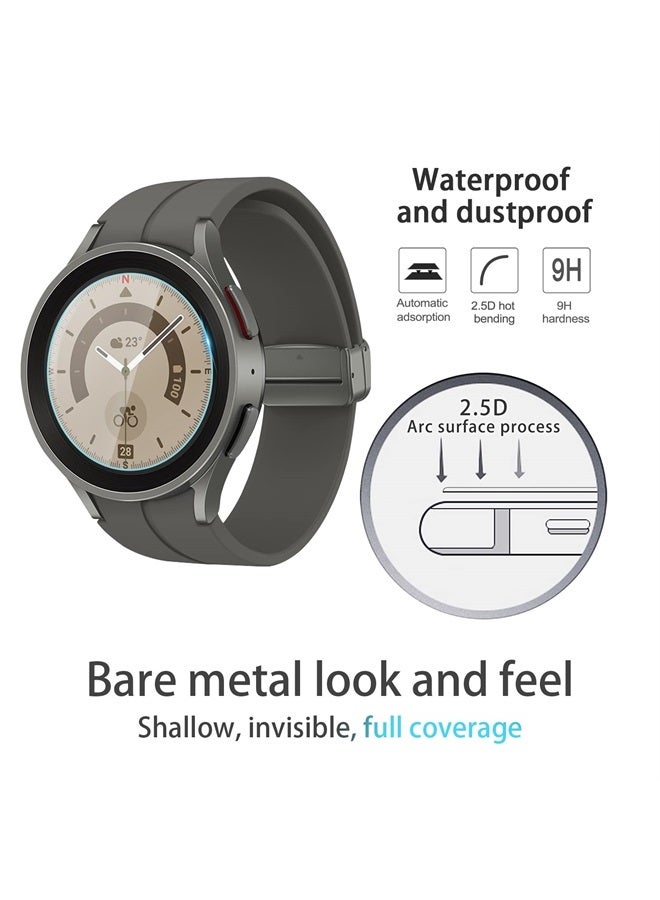 Suoman 4-Pack Screen Protector for Samsung Galaxy Watch 5 Pro 45mm, for Samsung Galaxy Watch 5 Pro Smartwatch 45mm Tempered Glass Screen Protector [ 9H Hardness ] [ Optimized Edition ] - Image 3