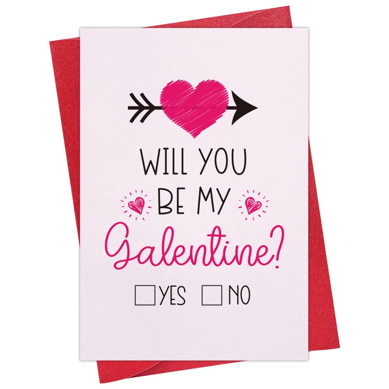 D4Dream Happy Galentines Day Cards For Her Will You Be My Galentines Valentines Greeting Card For Friends Best Friend Pink Love Card Happy Galentines Gifts Card With Envelope For Friends Girl Women - Image 1