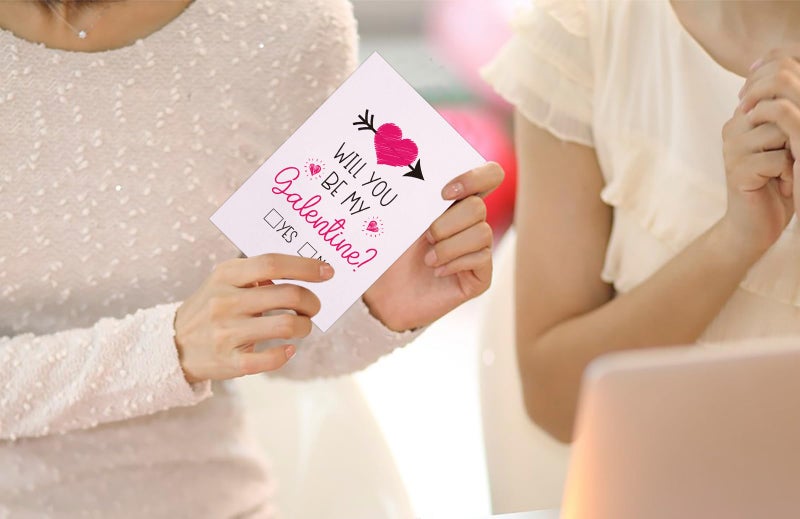 D4Dream Happy Galentines Day Cards For Her Will You Be My Galentines Valentines Greeting Card For Friends Best Friend Pink Love Card Happy Galentines Gifts Card With Envelope For Friends Girl Women - Image 4