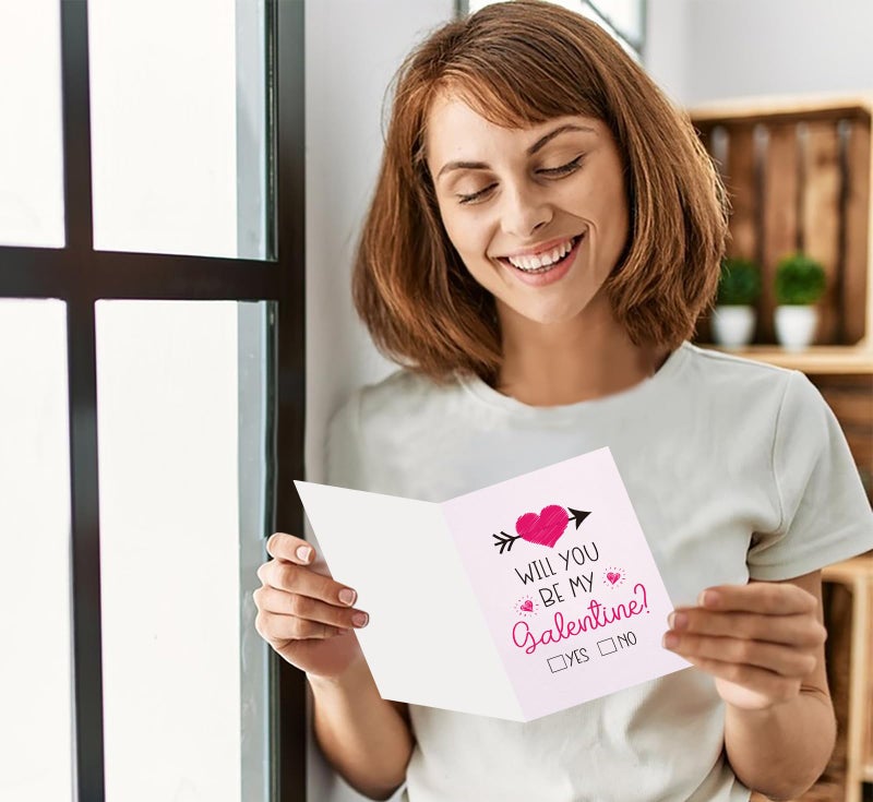 D4Dream Happy Galentines Day Cards For Her Will You Be My Galentines Valentines Greeting Card For Friends Best Friend Pink Love Card Happy Galentines Gifts Card With Envelope For Friends Girl Women - Image 5