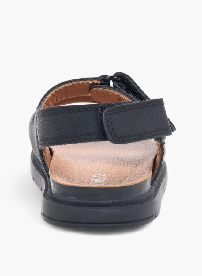جونيورز Boys Solid Sandals With Hook And Loop Closure