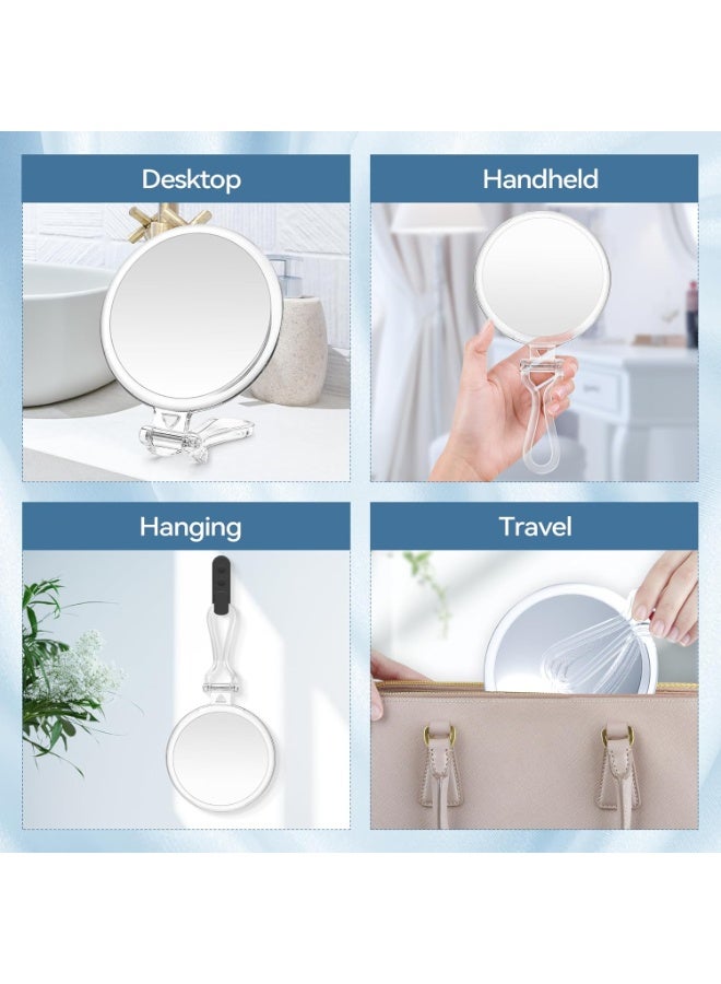 5-IN-1 30X Magnifying Hand Mirror | Double-Sided Travel Makeup Mirror with Handle - Image 1