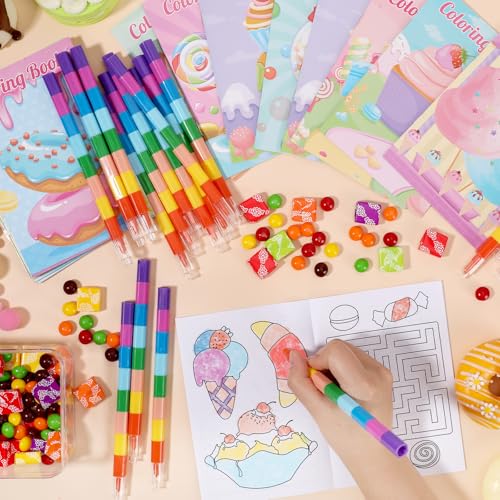 BenLouis 24 Pcs Sweet Mini Coloring Books Kids Candyland Donut Ice Cream Party Favors Small Activity Books Bulk for Kids Treats Desserts Birthday Goodie Bags Stuffers Return Gifts Classroom Travel - Image 3