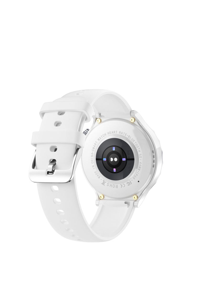 GULFLINK - Smart Watch for Android and iOS Phones Compatible with Apple iPhone and Samsung White/Silver - Image 1