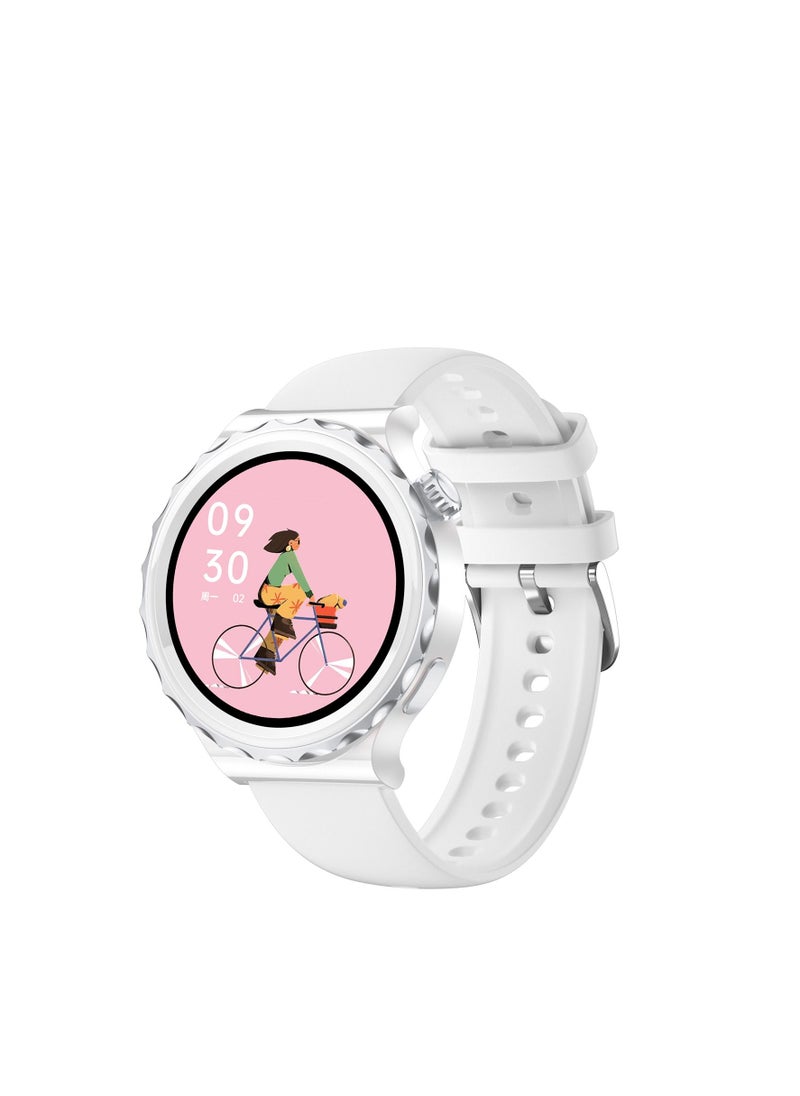 GULFLINK - Smart Watch for Android and iOS Phones Compatible with Apple iPhone and Samsung White/Silver - Image 1