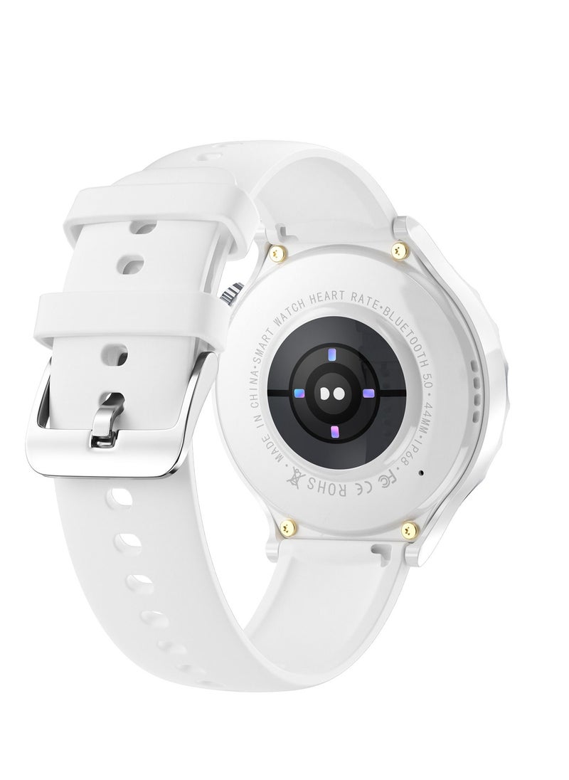 GULFLINK - Smart Watch for Android and iOS Phones Compatible with Apple iPhone and Samsung White/Silver - Image 1