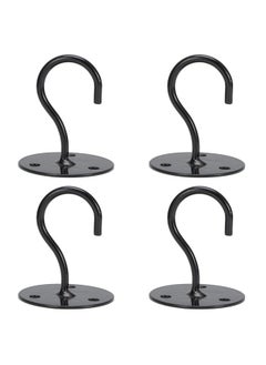 Thoraya 4pcs Home Metal Ceiling Hooks Wall Mounted Hooks for Lanterns Flower Pots Wind ChimesBlack  - Image 5