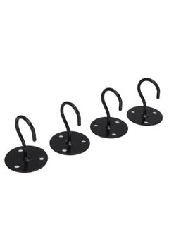 Thoraya 4pcs Home Metal Ceiling Hooks Wall Mounted Hooks for Lanterns Flower Pots Wind ChimesBlack  - Image 3
