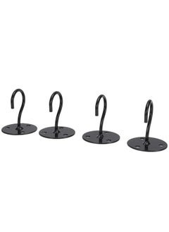 Thoraya 4pcs Home Metal Ceiling Hooks Wall Mounted Hooks for Lanterns Flower Pots Wind ChimesBlack  - Image 2