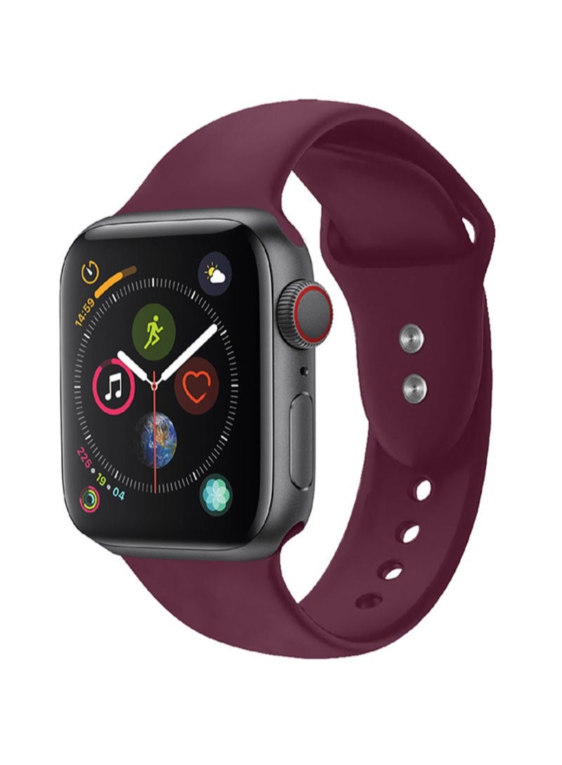 Silicone Strap for Apple Watches Compatible with 46mm/45mm/44mm/49mm Maroon - Image 1