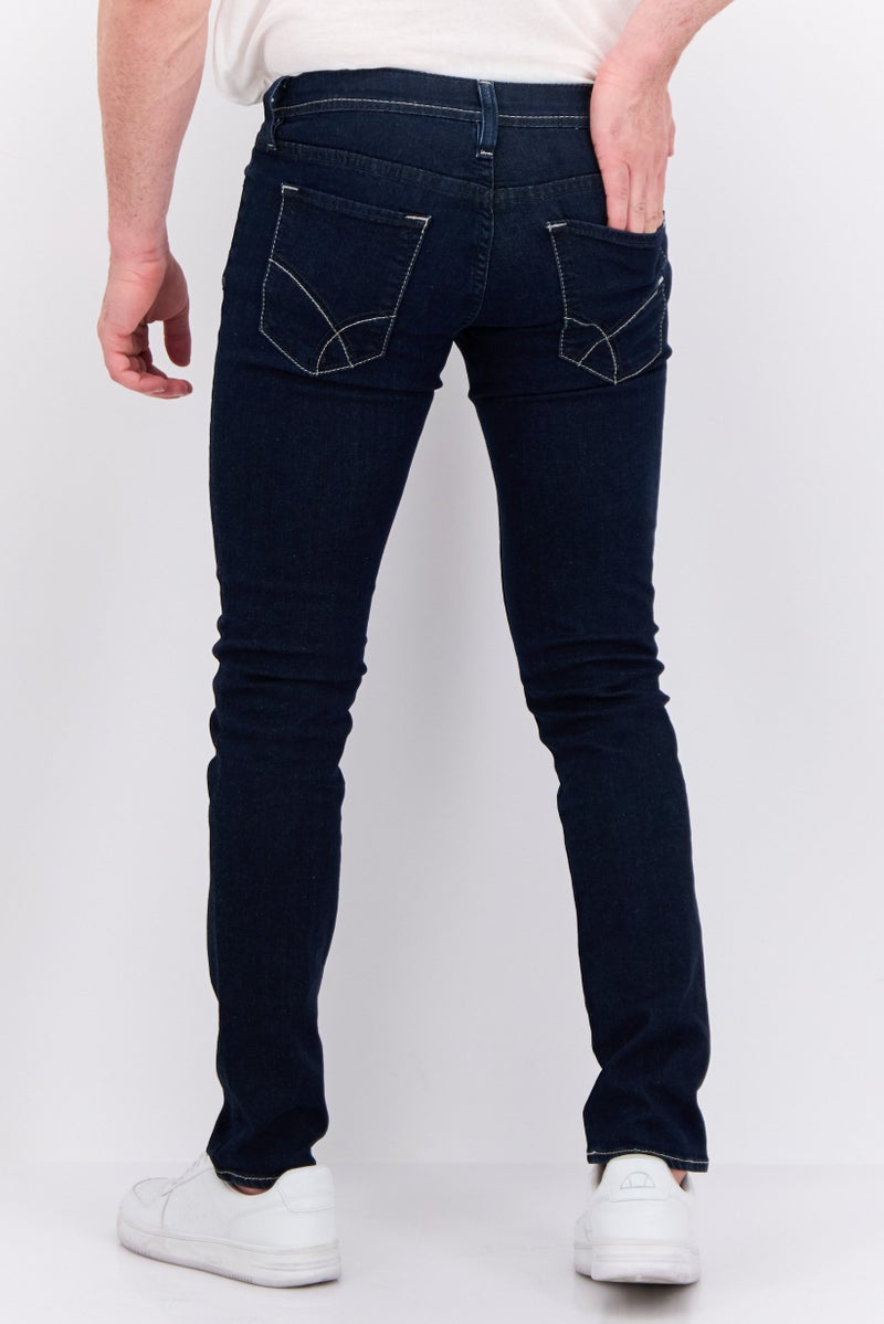GAS Men Skinny Fit Solid Stretchable Jeans, Dark Blue - Image 2