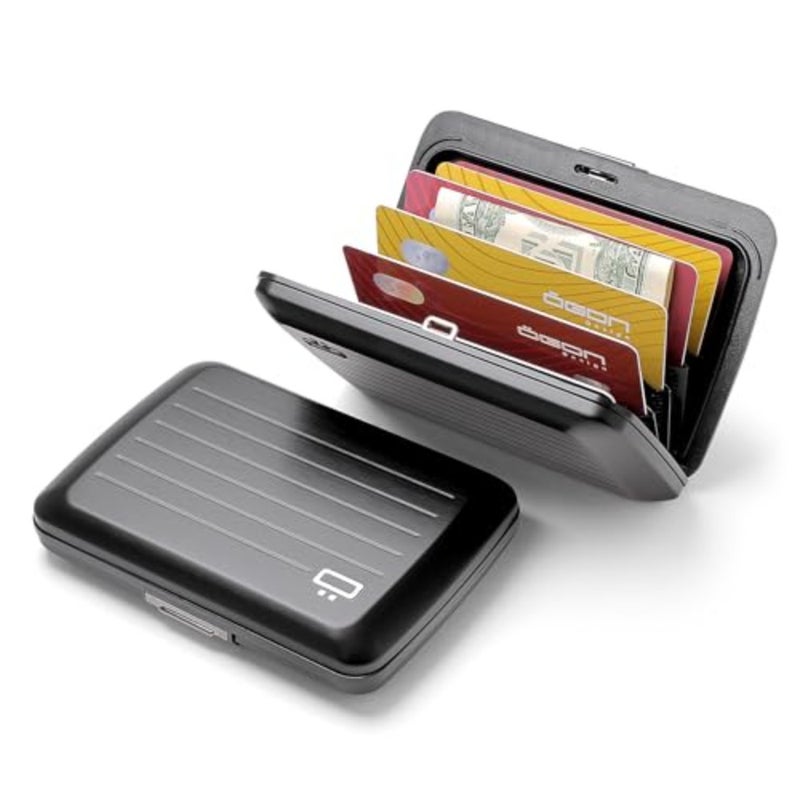 Aluminum card holder wallet for daily carry, aluminum material, matte black finish, RFID protection and one-hand instant card access - Image 2
