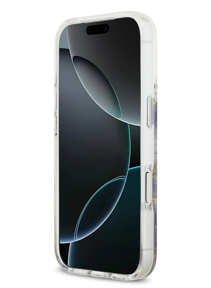 GUESS iPhone 17 Pro Max MagSafe Case / Reisn Case Cover With Flowers & Glitter Pattern - Purple - Image 3