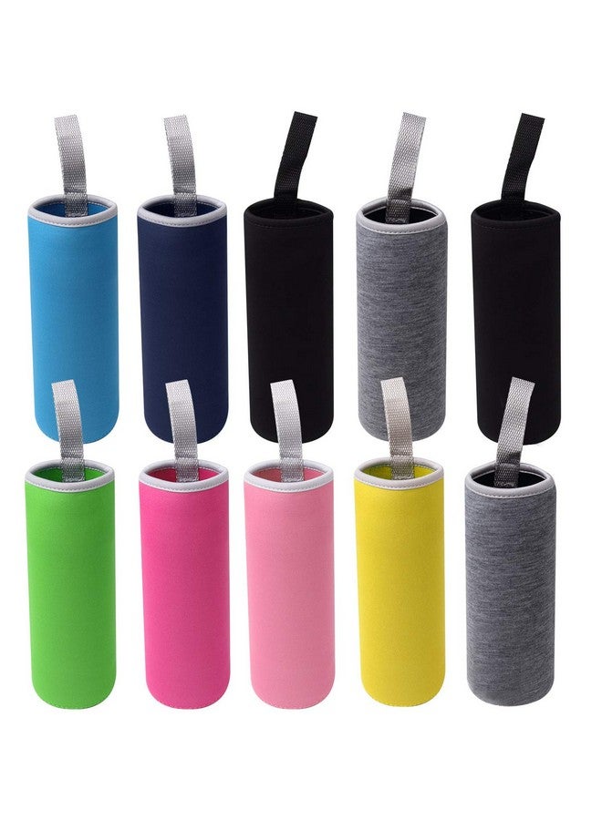 HRLORKC 10 Pack Neoprene Water Bottle Sleeve 12 oz - 18 oz Bottle Cozy Insulated Glass Water Bottle Cover (Multi-Color) by HRLORKC  - Image 1
