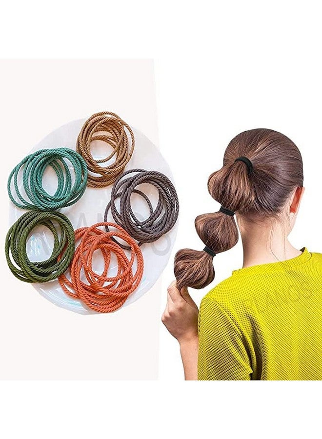GITGRNTH Hair Band For Women, Hair Band For Girls, Ponytail Hair Holder For Girls, Elastic Hair Band For Women, Hair Ties For Women, Rubber Bands For Girls (Multicolor) (50) - Image 1