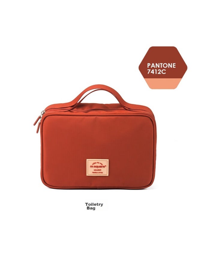 M Square M Square Travel Toiletry Bag, Large Capacity Portable Makeup Bag, Travel Storage Bag, Wall Red [toiletry Bag]  - Image 2