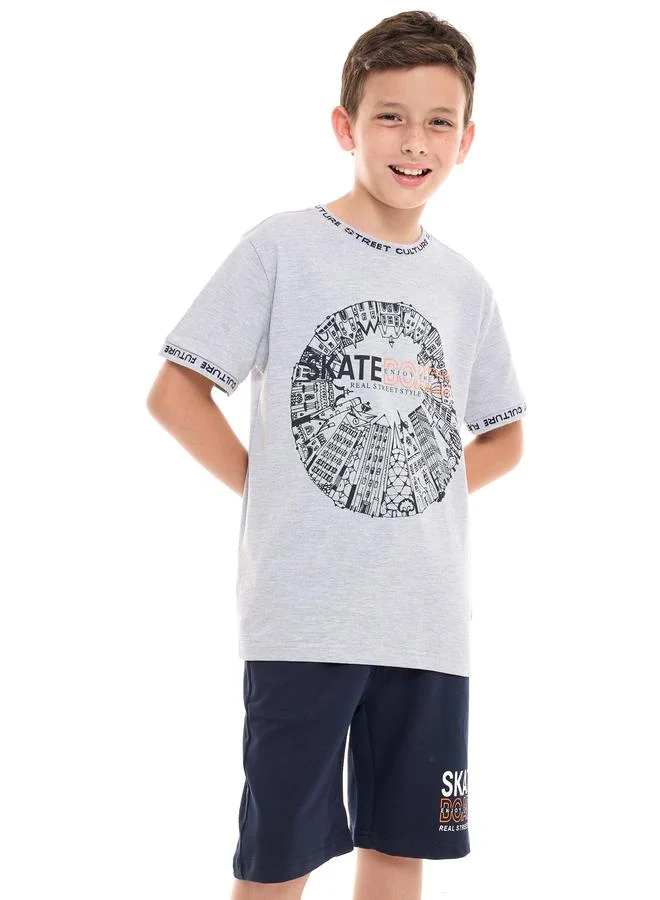victor and jane Victor and Jane Street Style Graphic Print T-Shirt and Shorts Set