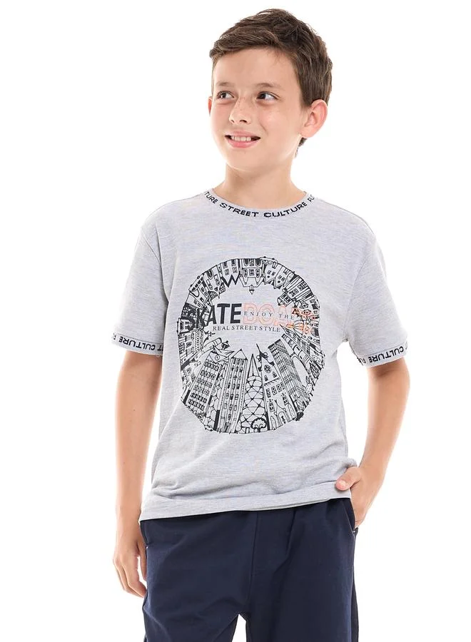 victor and jane Victor and Jane Street Style Graphic Print T-Shirt and Shorts Set