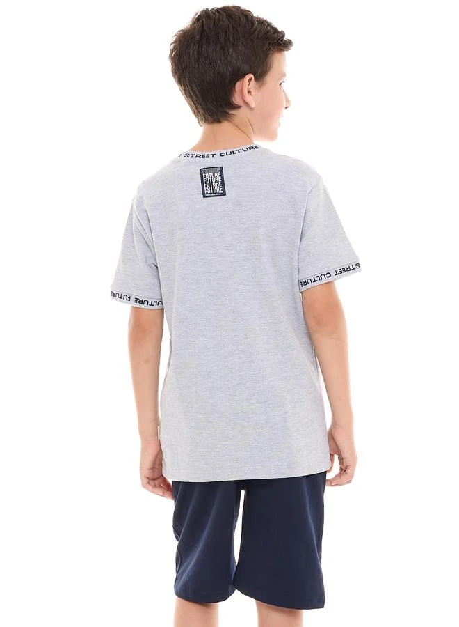 victor and jane Victor and Jane Street Style Graphic Print T-Shirt and Shorts Set