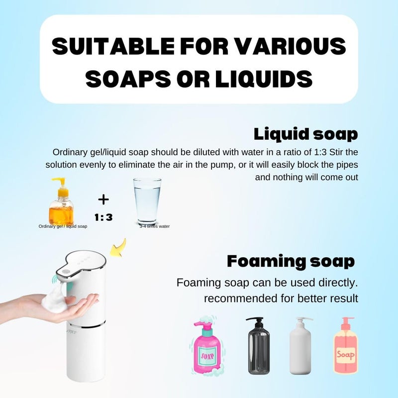 PJET Automatic Foam Handwash Dispenser Smart Hand wash Dispenser for Bathroom Office Kitchen Automatic Soap HolderDispenser touchless soap Dispenser 350 ml Plastic - Image 3