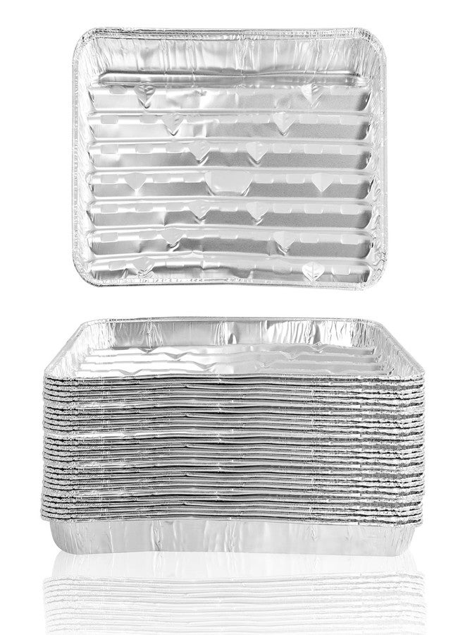 YEUIKERR 25 Pack Aluminum Broiler Pan 13 x 9 x 1 inch Aluminum Foil Grill Pans Disposable Foil Baking Sheet Pans for Oven, Baking, BBQ, Takeout - Image 1