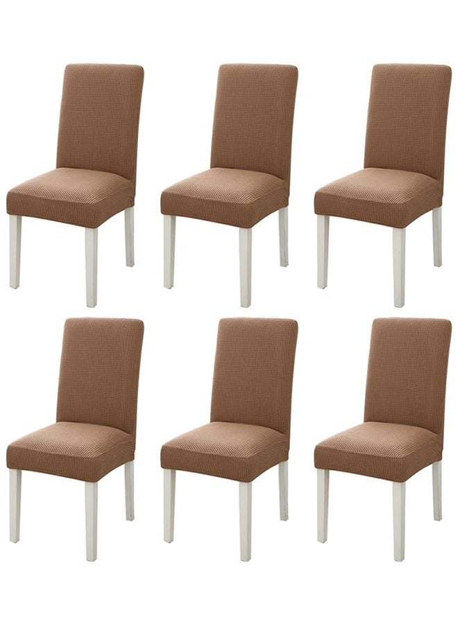 JCB CHIC غطاء كرسي طعام، غطاء كرسي سفرة ناعم منقوش منقوش ناعم غير قابل للانزلاق مقاوم للماء وقابل للغسل وقابل للإزالة للمنزل، الطعام، الولائم، واقي كرسي الطعام في المطبخ (6 قطع) - Image 1