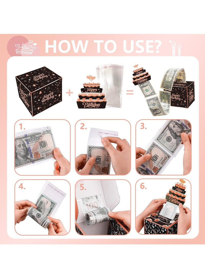 SYOSI Birthday Money Box Cash Gift Pull Kit, Real Money Cake Pull Out System, Unique Soap Sash Saving Holder for Creative Cash Gifting, Ideal for Birthday Surprises - Image 4