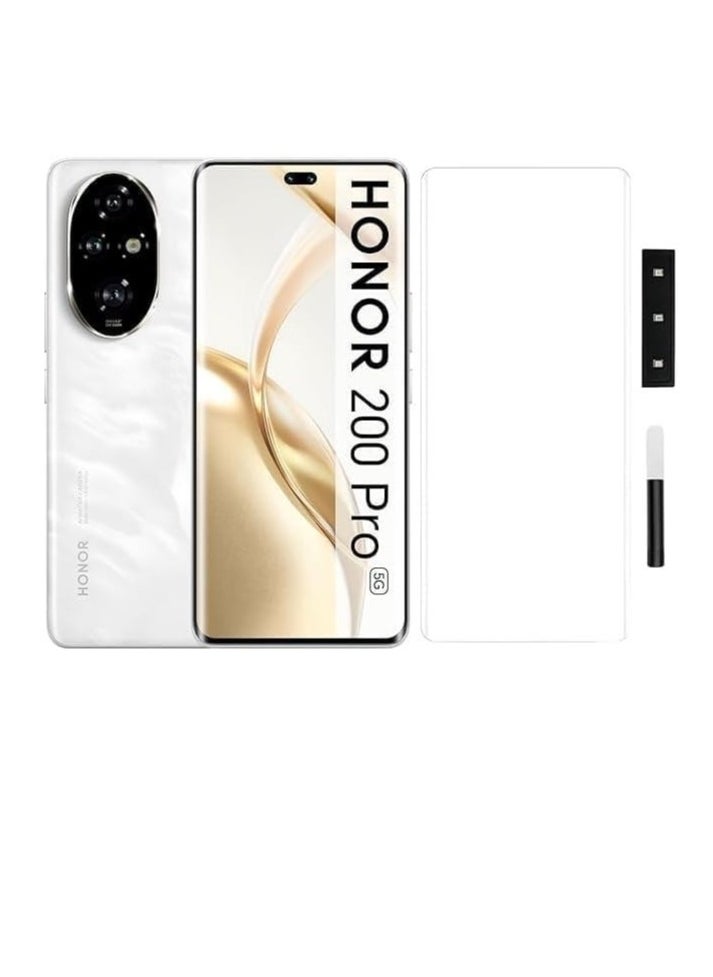 Generic Full Glass Screen Protector For Honor 200 Pro 5G UV Tempered Glass Full Glue Cover Screen Protector For Fingerprint Unlock Screen Glass Film  - Image 1