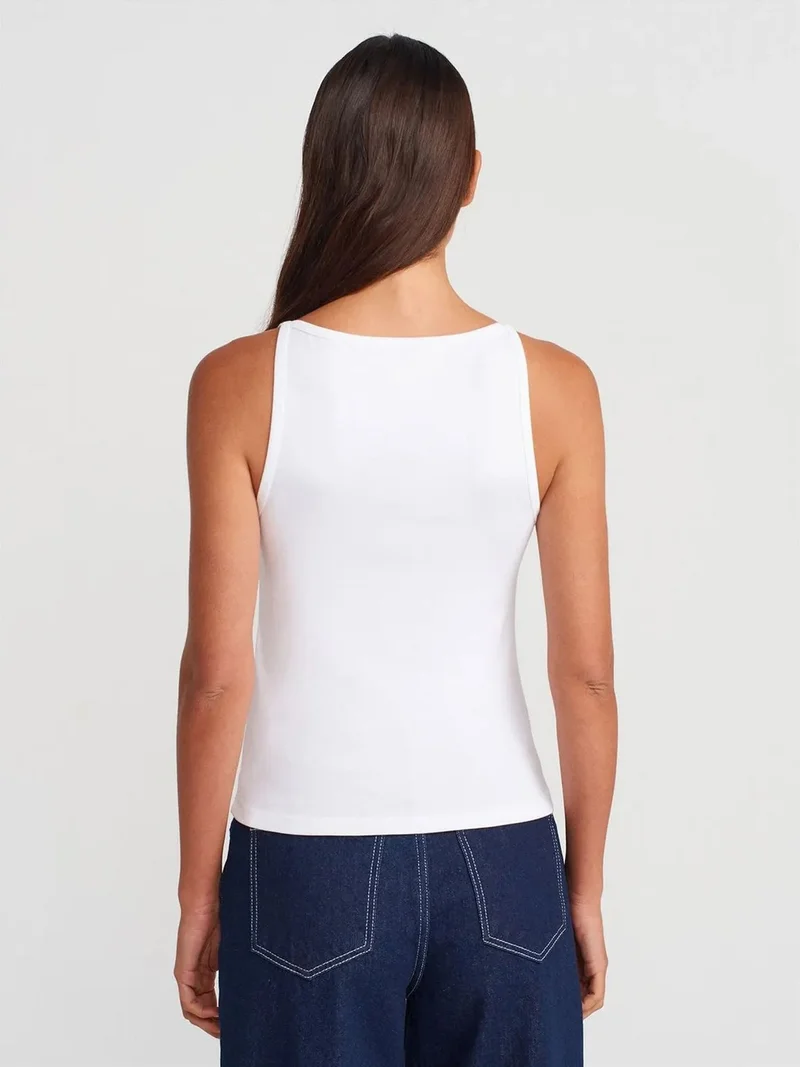Dilvin DILVIN Ribbed Halterneck Slim-Fit Blouse