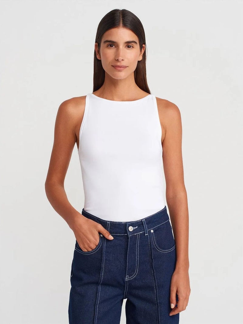 DILVIN Ribbed Halterneck Slim-Fit Blouse - Image 3