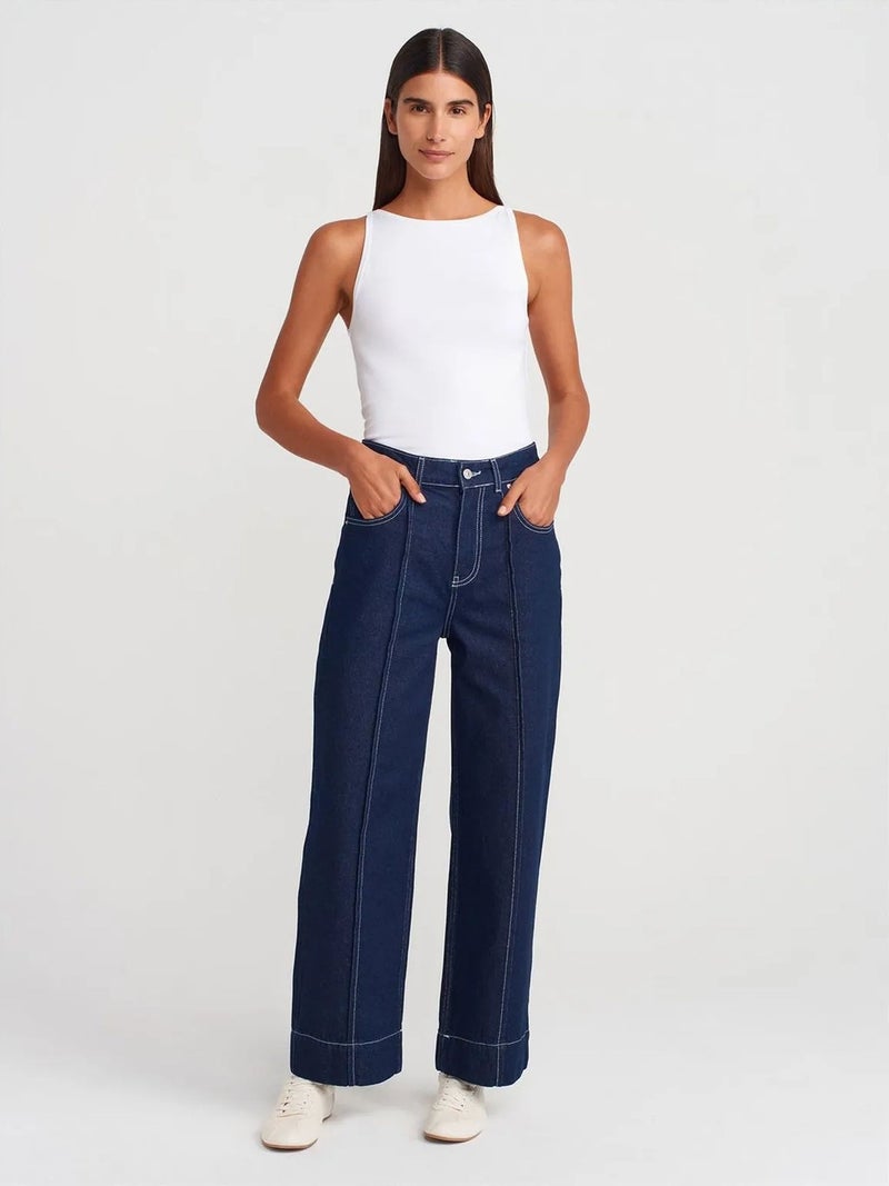 DILVIN Ribbed Halterneck Slim-Fit Blouse - Image 4