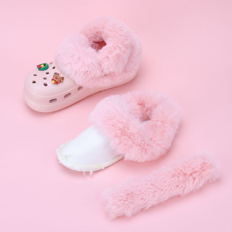 Plush-Lined Clogs With Removable Fur Covers, Winter Cotton-Lined Warm Women'S Fur Slippers, Men'S Cotton Covers, Washable - Image 4