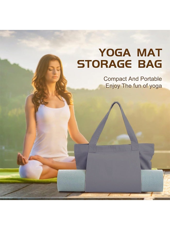 Generic Yoga Mat Bag, Pilates Yoga Tote Bag with Mat Carrier Pocket, Easy to Carry Canvas Shoulder Bag for Gym, Office, Travel, Beach, Workout, Sports, Grey  - Image 4