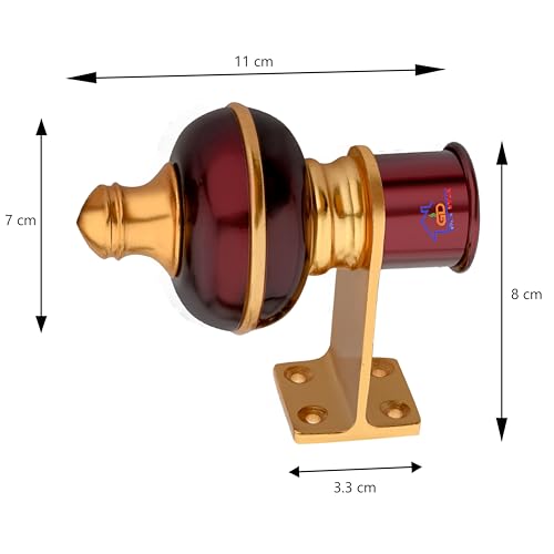 GHAR DWAR Curtain Bracket Parda Holder with Support 1 Inch Rod Pocket Finials Door and Window Rod Support for Window & Door Curtain Fitting (Pack of 1, Wine) - Image 2