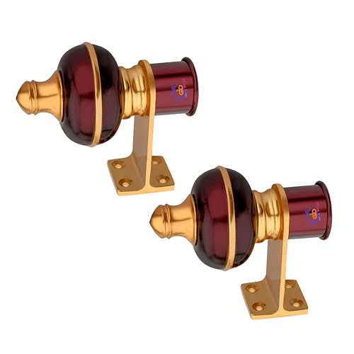 GHAR DWAR Curtain Bracket Parda Holder with Support 1 Inch Rod Pocket Finials Door and Window Rod Support for Window & Door Curtain Fitting (Pack of 1, Wine) - Image 1