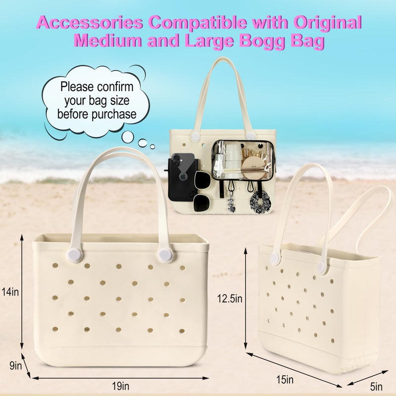 Sznauy 6PCS Compatible with Original Medium and Large Bogg Bag,Phone Holder for Inside and Outside of Bogg Bag Accessories,PVC Insert Bags,Hooks,and Keychain(Black) - Image 2