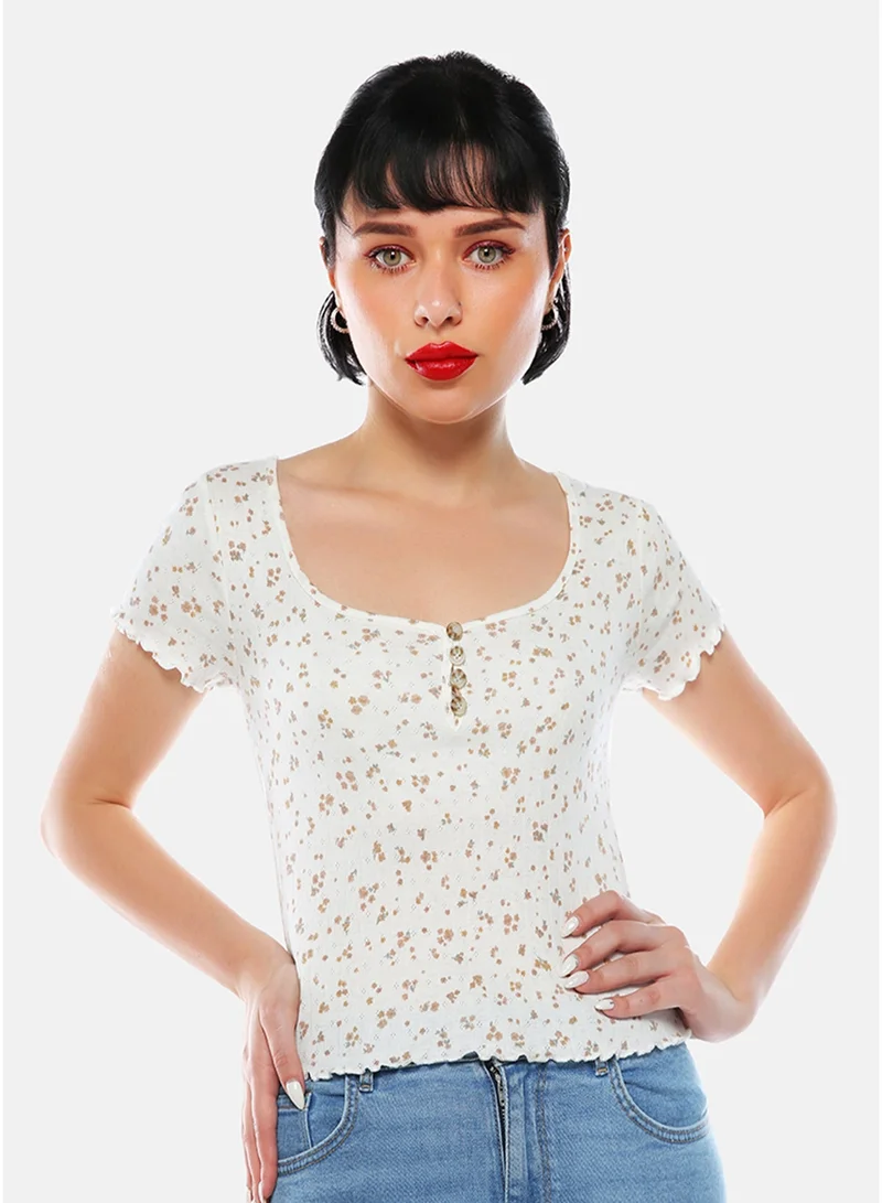 London Rag White Floral Ditsy Top