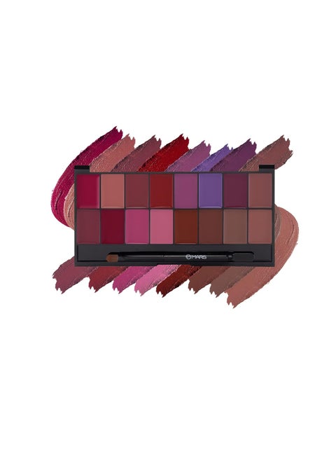 MARS 16 Stunning Shades Matte Infinity Lip Palette  Multicolo 36g  LP10 02