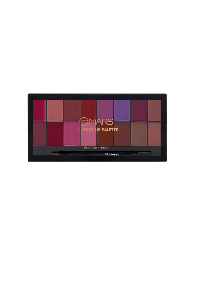 MARS 16 Stunning Shades Matte Infinity Lip Palette  Multicolo 36g  LP10 02