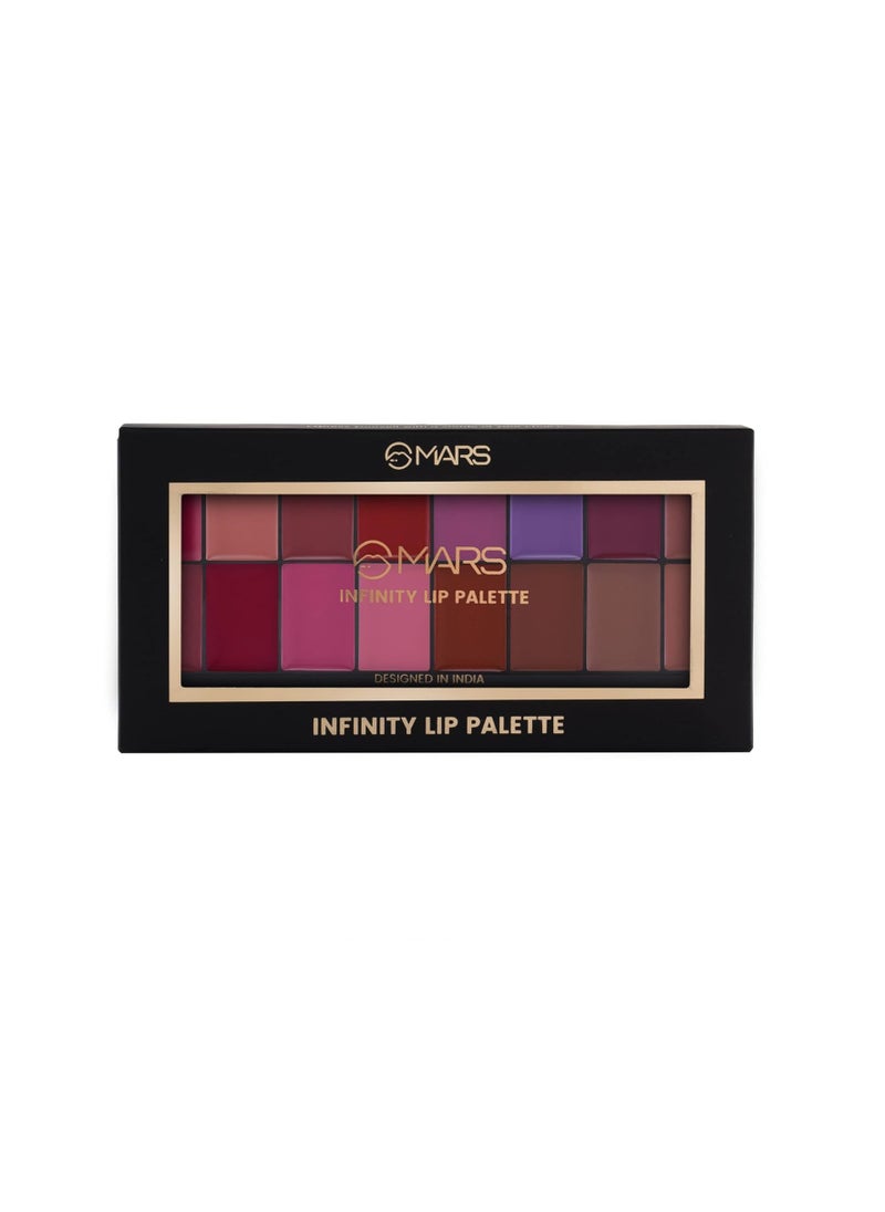 MARS 16 Stunning Shades Matte Infinity Lip Palette  Multicolo 36g  LP10 02