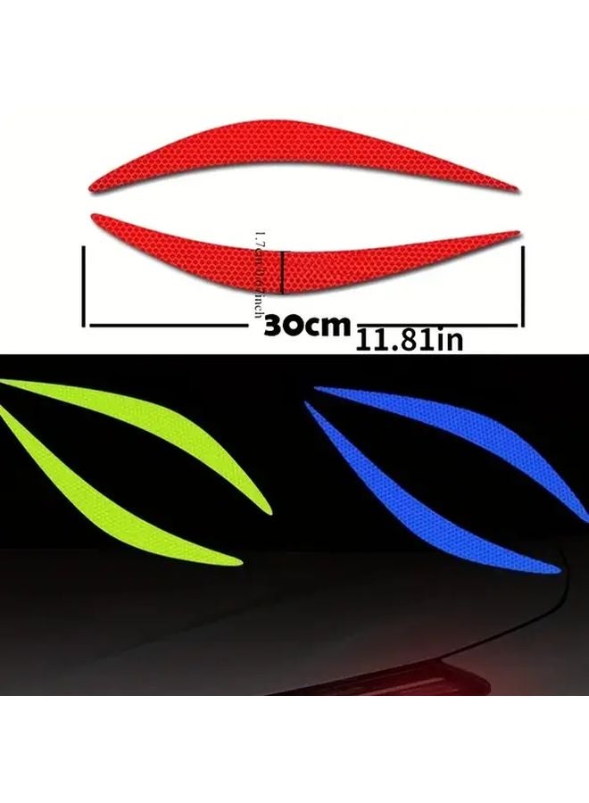 Pink PVC Car Headlight Decals 2pcs Creative Flame Scratch Cover Stickers Vehicle Hood Decoration - Image 2