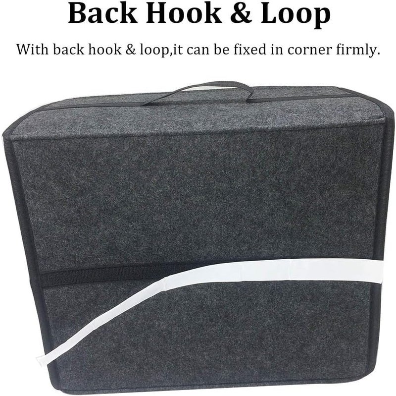 JVCV منظم صندوق السيارة من الفelt - عبوة 2، منظم تخزين السيارة وإكسسوارات السيارة غير القابلة للانزلاق، مناسب للسيارات، SUV، سيدان، شاحنة، ميني فان، قاعدة غير قابلة للانزلاق (صغيرة)، سيارات، رمادي - Image 5
