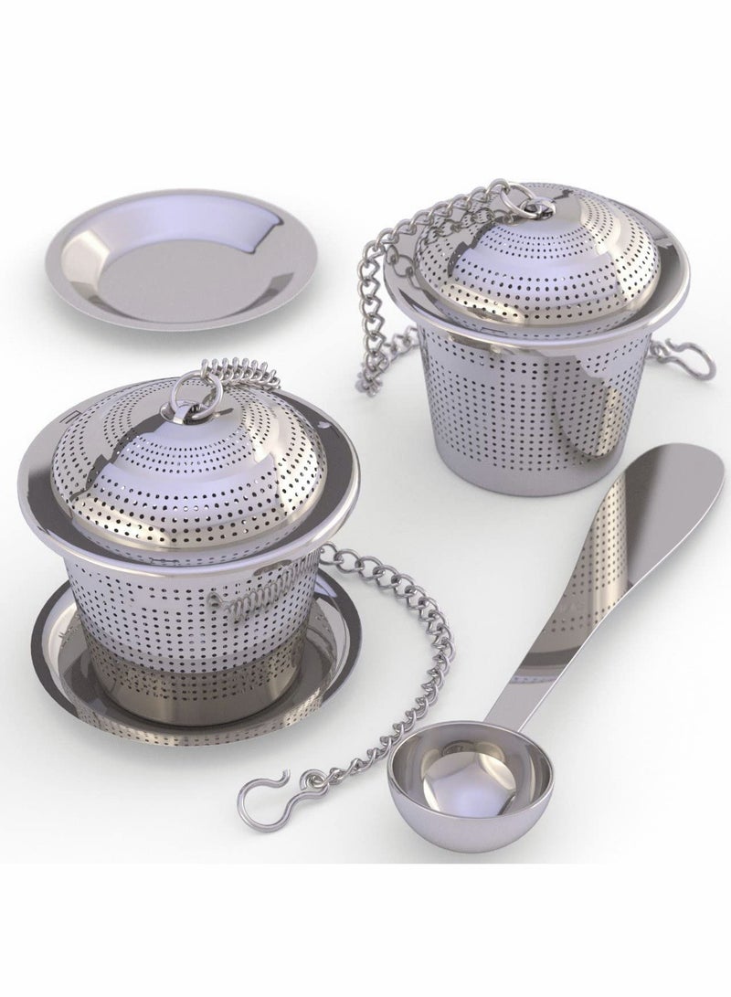 Deluxe Loose Leaf Tea Infuser Set with Scoop and Drip Tray Perfect for Tea Lovers  - Image 1