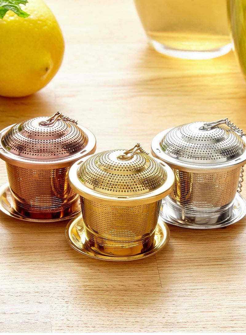 Deluxe Loose Leaf Tea Infuser Set with Scoop and Drip Tray Perfect for Tea Lovers  - Image 2