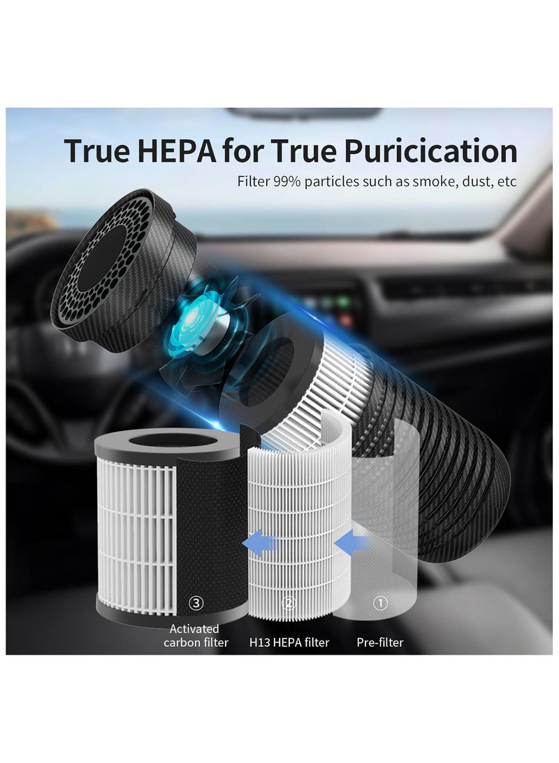 فلتر TRUE HEPA، فلتر بديل لجهاز تنقية الهواء F011 للسيارة، جهاز تنقية الهواء الخارجي للسيارة للسفر والاكتشاف والرحلات - Image 4